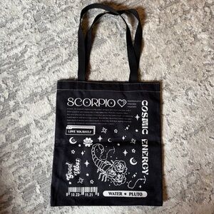 Astrology Zodiac Scorpio Tote Bag - Black NWOT